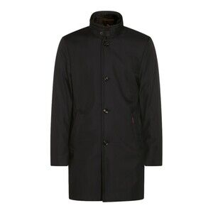Moorer Tailored Black Coat With High Collar - NWT